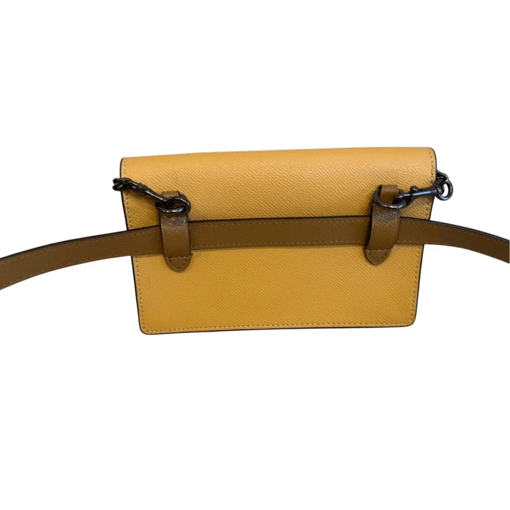 Coach Convertible Belt Bag Yellow Color block Leather Handbag